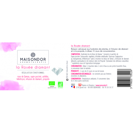 LA ROSÉE DIAMANT MIX Synergie Plantes, infusion de diamant brut et Propolis bio *